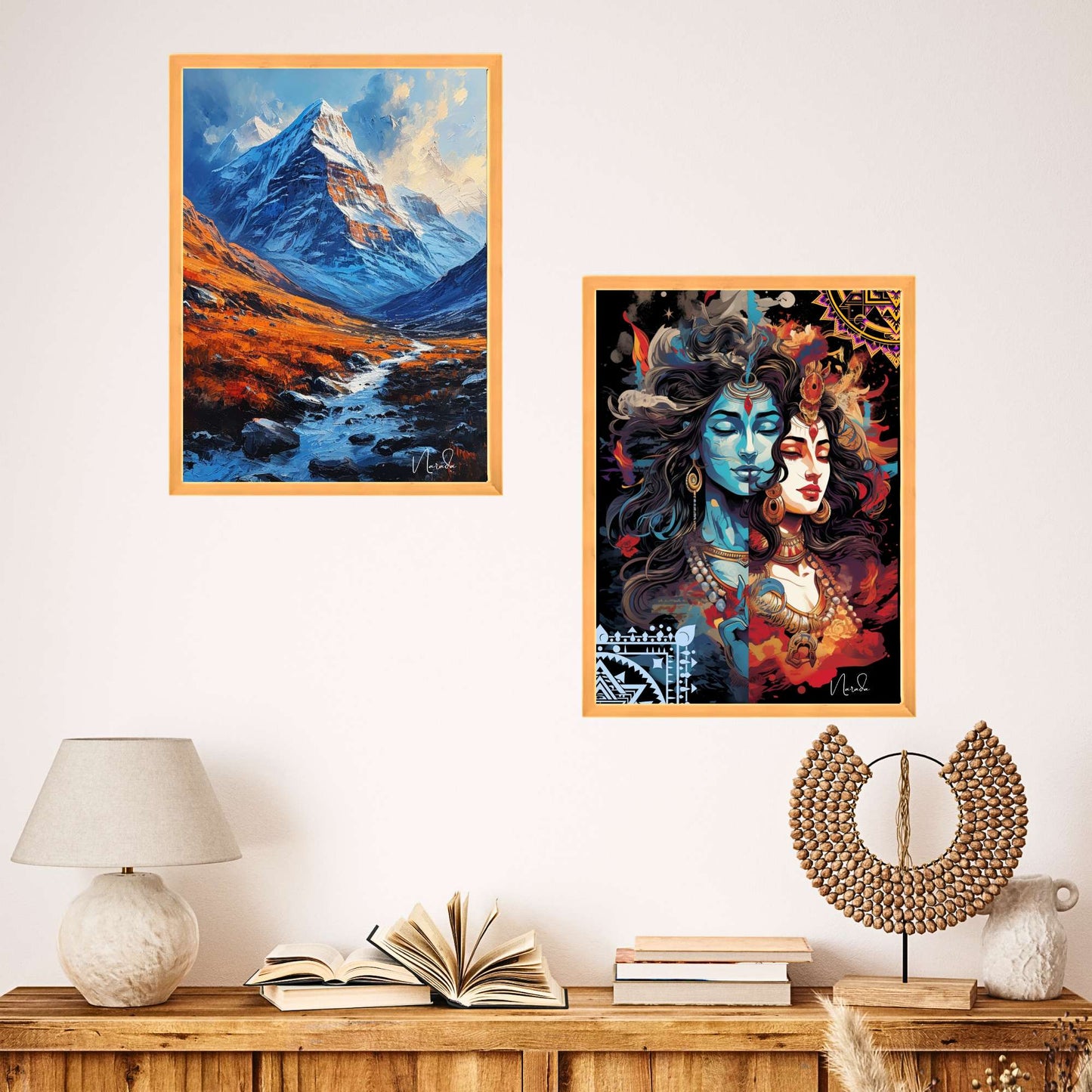 Set of Two Wall Paintings for Wall Dacoration Golden Framed Wall Paintings for Living Room & Bedroom Wall Art for Home Decoration & Office Wall DÃ©cor (14x11 inch CH-GD2-21)