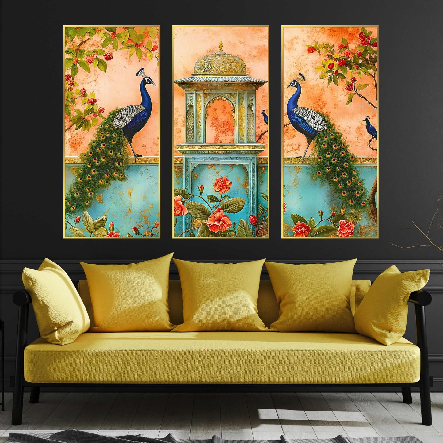 Set of Two Wall Paintings for Wall Dacoration Golden Framed Wall Paintings for Living Room & Bedroom Wall Art for Home Decoration & Office Wall DÃ©cor (14x11 inch CH-GD2-22)