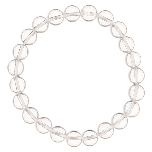 Clear Quartz Bracelet for Women Men's Gifts - Protection Healing Crystal Bracelet - 8mm Gemstone Beaded Adjustable