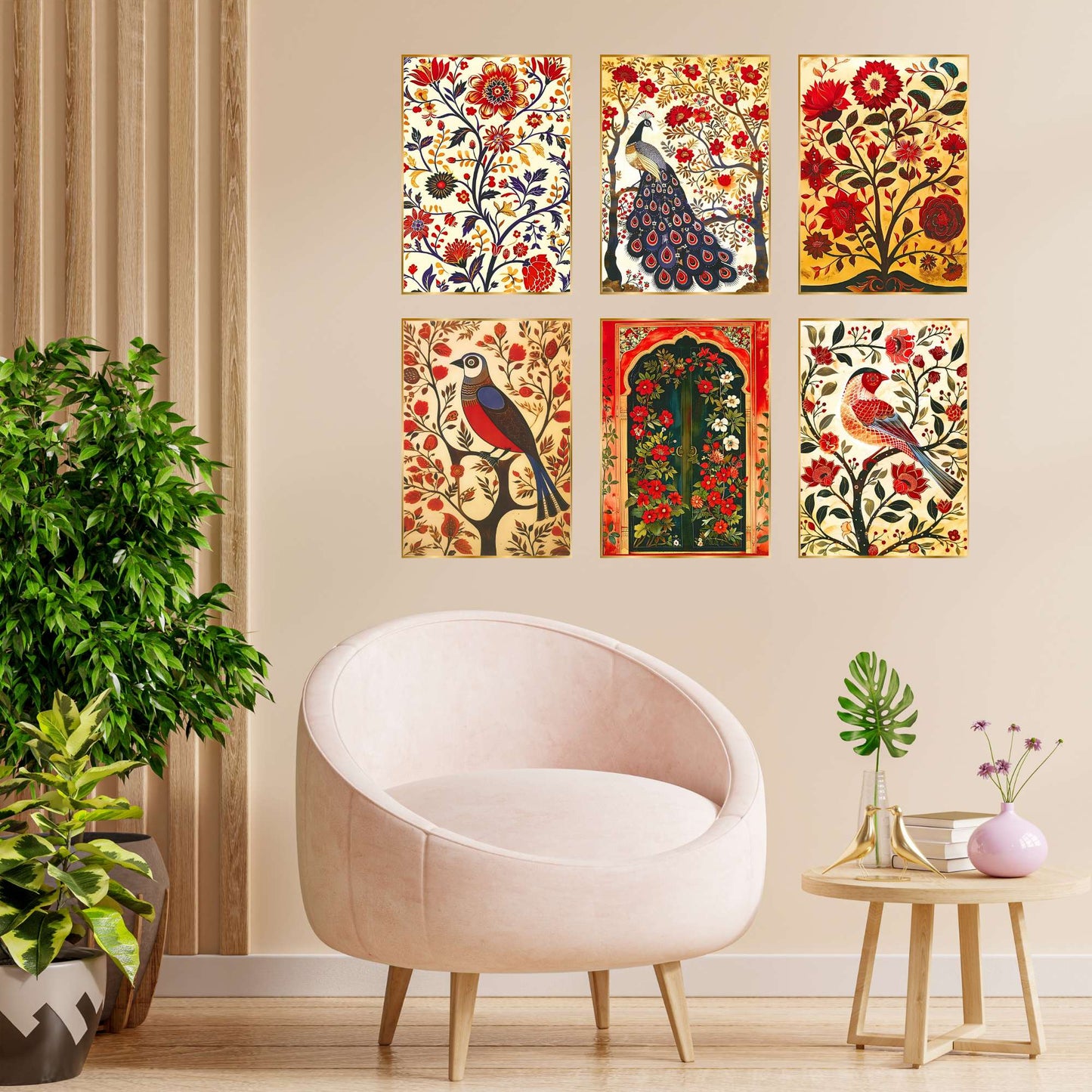 Set of Six Wall Paintings for Wall Dacoration Golden Framed Wall Paintings for Living Room & Bedroom Wall Art for Home Decoration & Office Wall DÃ©cor (13x10 inch CH-GD6-9)
