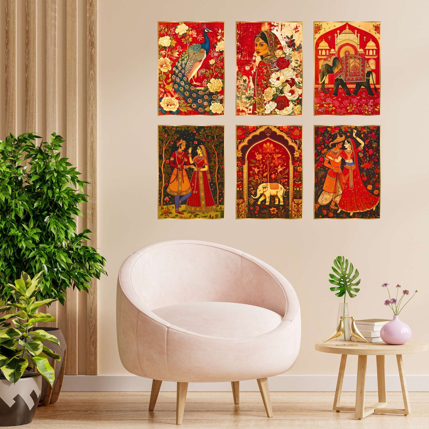 Set of Six Wall Paintings for Wall Dacoration Golden Framed Wall Paintings for Living Room & Bedroom Wall Art for Home Decoration & Office Wall DÃ©cor (13x10 inch CH-GD6-11)