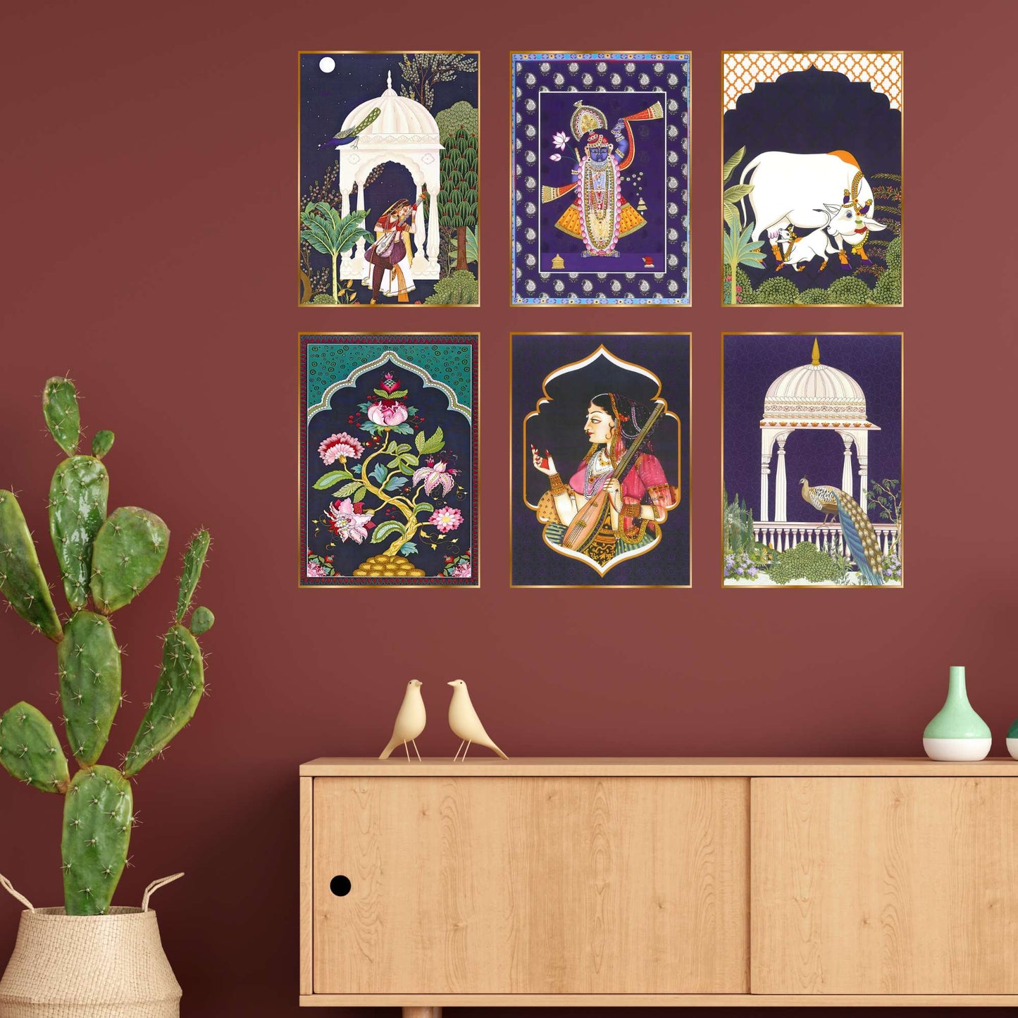 Set of Six Wall Paintings for Wall Dacoration Golden Framed Wall Paintings for Living Room & Bedroom Wall Art for Home Decoration & Office Wall DÃ©cor (13x10 inch CH-GD6-3)