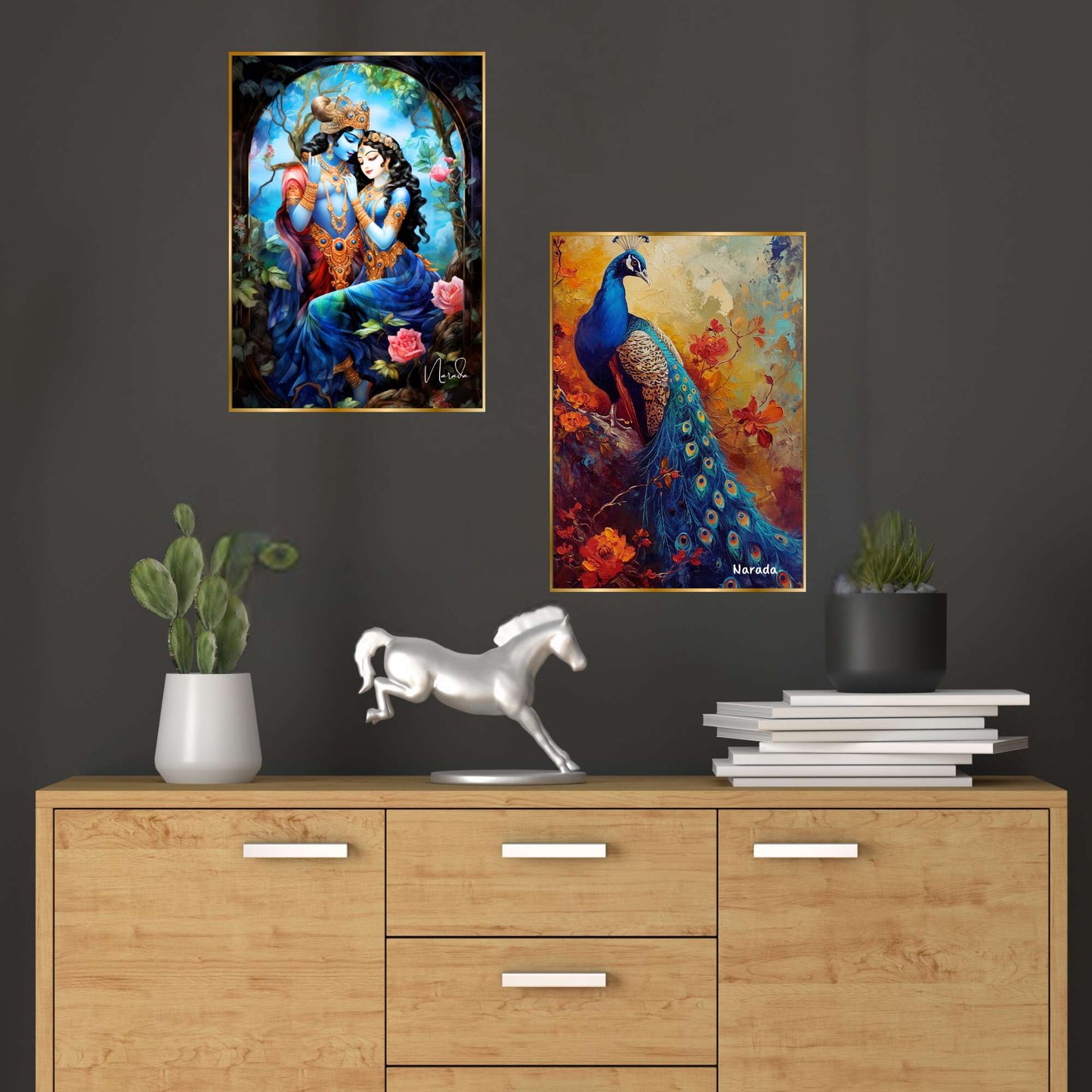 Set of Two Wall Paintings for Wall Dacoration Golden Framed Wall Paintings for Living Room & Bedroom Wall Art for Home Decoration & Office Wall DÃ©cor (14x11 inch CH-GD2-5)